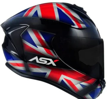 Capacete ASX Draken UK Inglaterra Preto/Vermelho/Azul