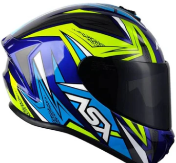 Capacete ASX Draken Vector Azul/Amarelo/Cinza
