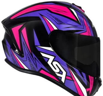 Capacete ASX Draken Vector Preto/Lilas/Rosa