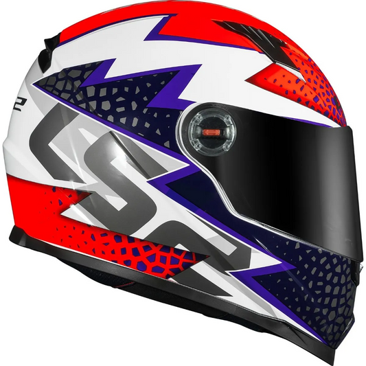 Capacete LS2 FF358 Speedy Branco/Roxo/Laranja
