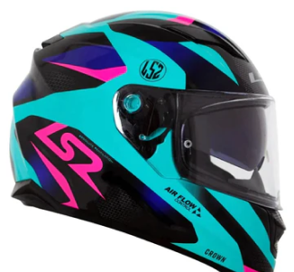 Capacete LS2 FF320 Stream Crow Azul/Preto/Rosa