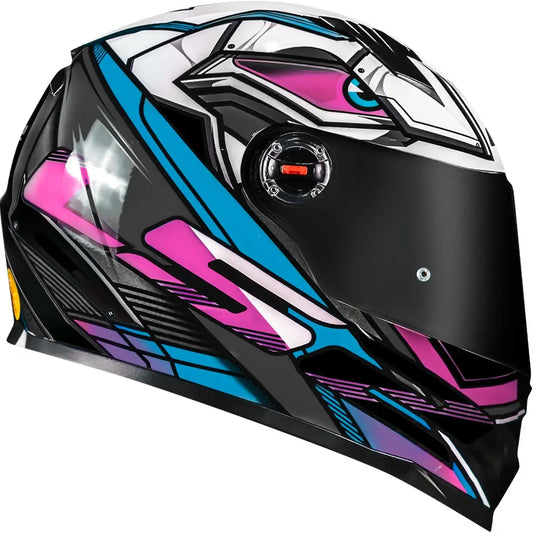 Capacete LS2 FF358 Xdron Branco/Rosa/Azul Cyan