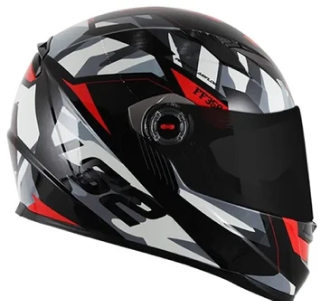Capacete LS2 Classic Tank Preto/Vermelho/Branco