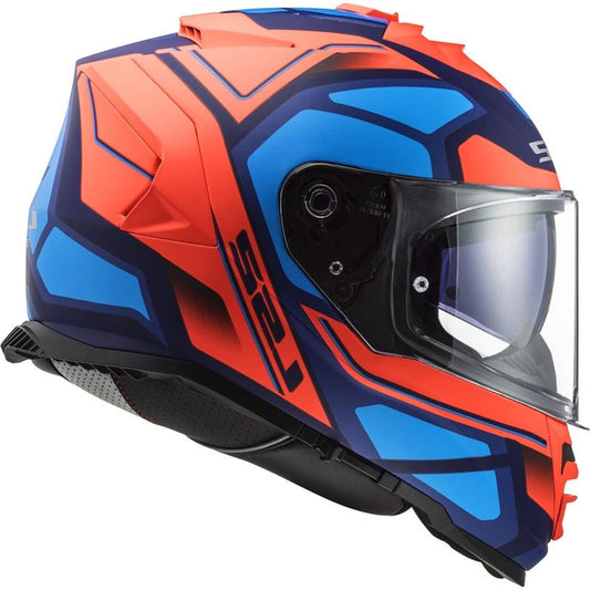 Capacete LS2 FF800 Storm Faster Azul/Laranja Fosco