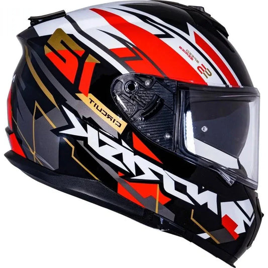 Capacete Norisk Strada Circuit Preto/Vermelho/Dourado