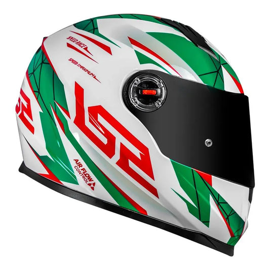 Capacete LS2 FF358 Draze Branco/Verde/Vermelho